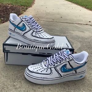 Nike Air Force 1 Cartoon Pop Art Sketch CUSTOMS